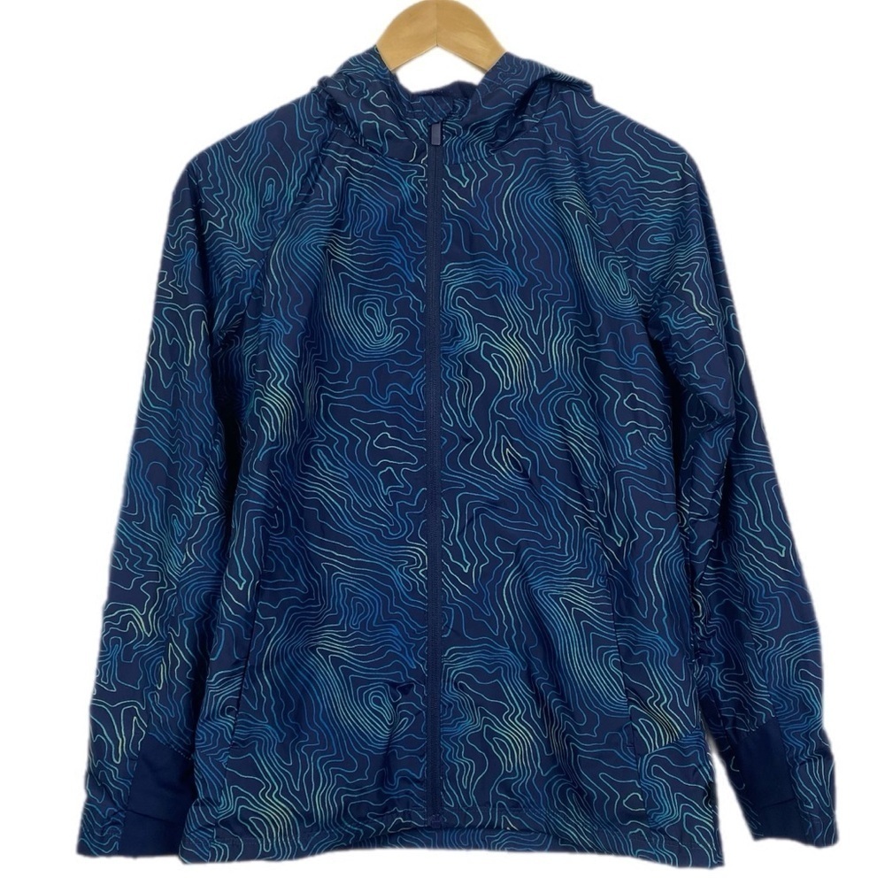 all in motion Boys’ Full Zip Rain Jacket with Hood & Pockets Size XL(14) in Blue